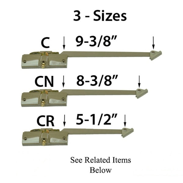 Andersen Window Straight Arm Operator Left Hand 9-3/8 Inch Stone - Andersen Window Straight Arm Operator Left Hand 9-3/8 Inch Stone