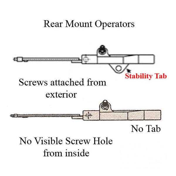 Dyad Operator, Rear Mount, 5 inch hole spacing, 9-7/8 Reach, RH - Dyad Operator, Rear Mount, 5 inch hole spacing, 9-7/8 Reach, RH