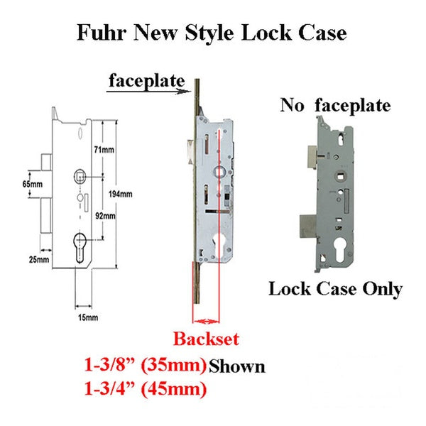 Fuhr New Style Lock Case 45/92 Multipoint or Single Point Replacement Lock Case - Fuhr New Style Lock Case 45/92 Multipoint or Single Point Replacement Lock Case