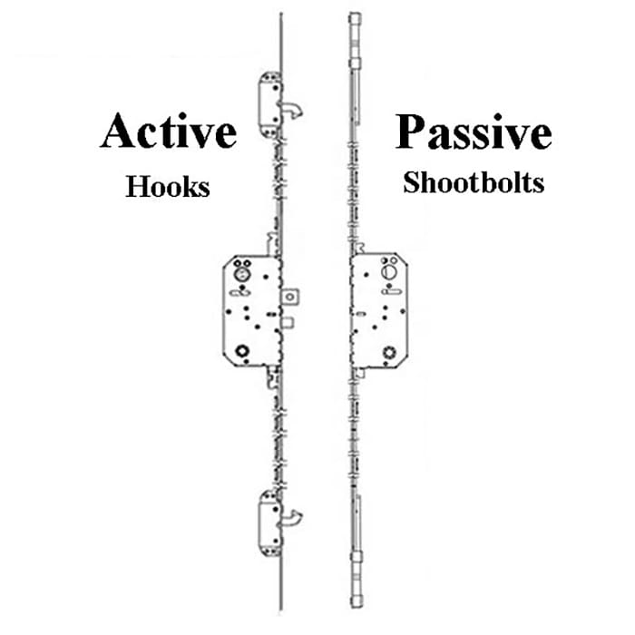 Andersen Passive 2-point Shootbolt Lock, 86-1/2 inch, 7-6 Frenchwood Door - Andersen Passive 2-point Shootbolt Lock, 86-1/2 inch, 7-6 Frenchwood Door