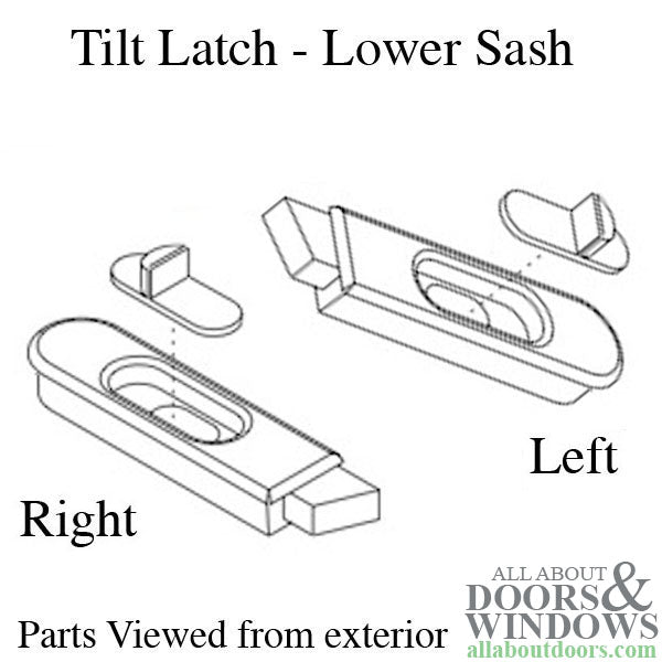 Pro-Shield Tilt Latch for LOWER Sash Gray Nose No Thumb Button Right Hand - Pro-Shield Tilt Latch for LOWER Sash Gray Nose No Thumb Button Right Hand