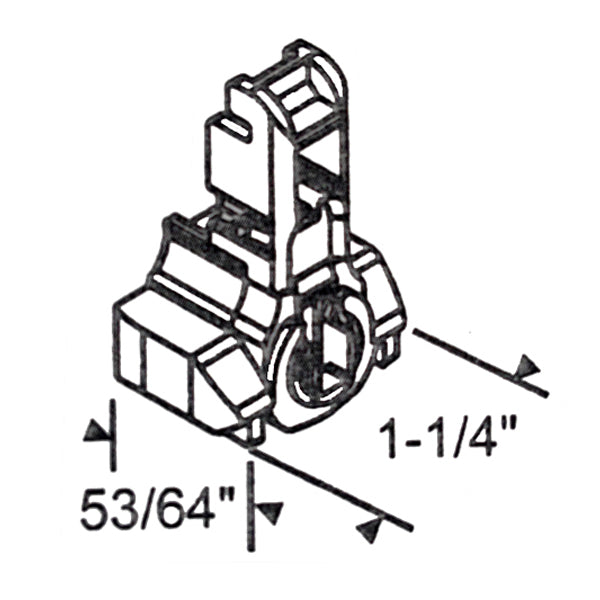 Tilt shoe, 1-1/4 x 53/64  Tan Puck, Open Cam, Inverted Channel Balance - P - Tilt shoe, 1-1/4 x 53/64  Tan Puck, Open Cam, Inverted Channel Balance - P