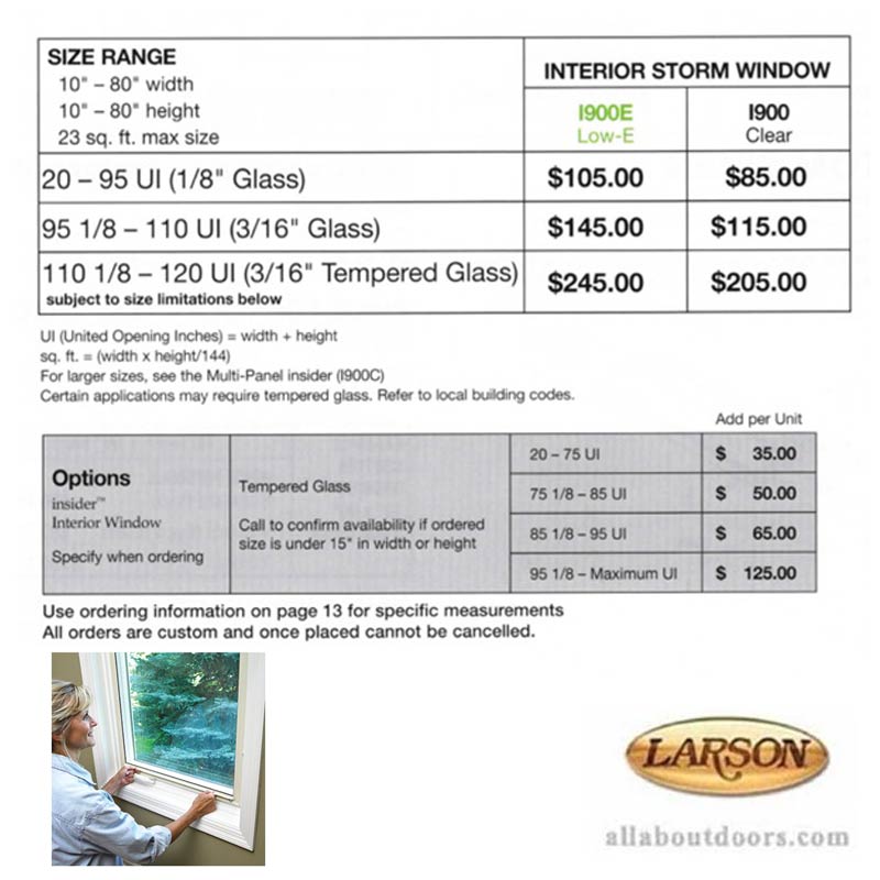 Larson Interior Storm Window, Clear Glass - Larson Interior Storm Window, Clear Glass