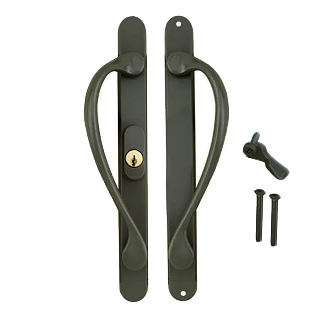 Marvin Active Keyed, Narrow Sliding Door Handle, Center Thumb - PVD Oil Rubbed Bronze - Marvin Active Keyed, Narrow Sliding Door Handle, Center Thumb - PVD Oil Rubbed Bronze