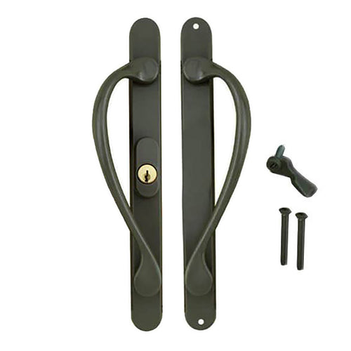Marvin Active Keyed, Narrow Sliding Door Handle, Center Thumb - PVD Oil Rubbed Bronze - Marvin Active Keyed, Narrow Sliding Door Handle, Center Thumb - PVD Oil Rubbed Bronze