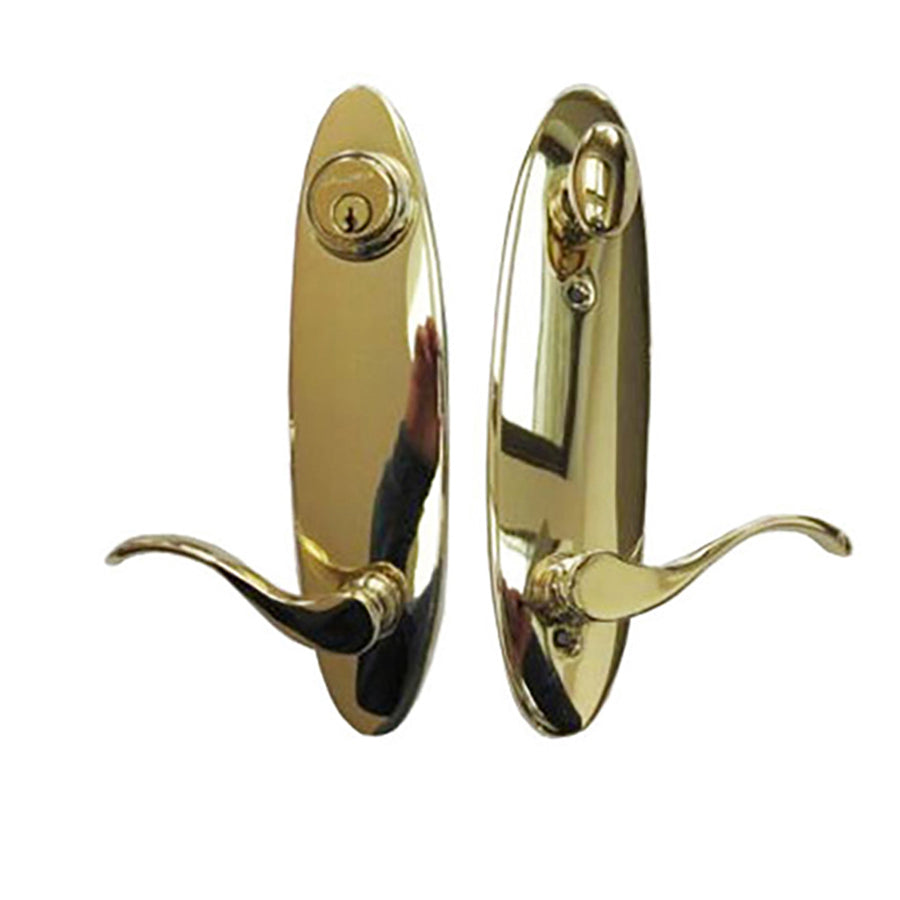 Citadel Peachtree Swing Double Door Handles - Polished Brass - Citadel Peachtree Swing Double Door Handles - Polished Brass