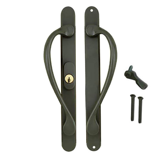 Marvin Active Keyed, Narrow Sliding Door Handle, Center Thumb - Oil Rubbed Bronze