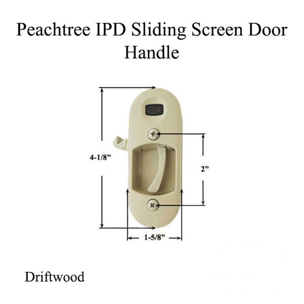 Peachtree IPD Sliding Screen Door Handle and Strike - Driftwood - Peachtree IPD Sliding Screen Door Handle and Strike - Driftwood