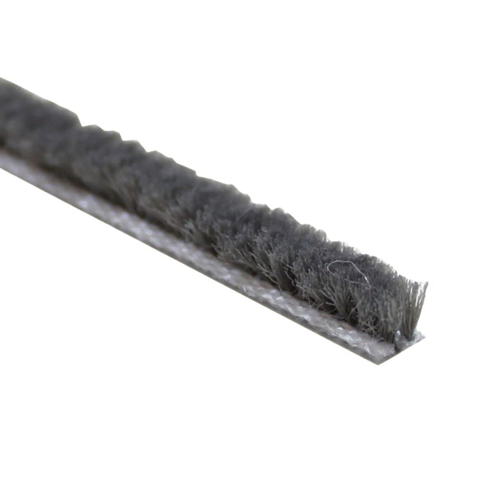 Weatherstrip .187 backing x .140 pile height - Grey - Weatherstrip .187 backing x .140 pile height - Grey