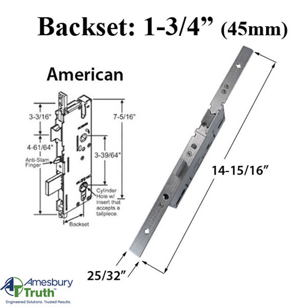 20mm P2000 Active 45/92 SPL Mortise Lock Body, American Version Gearbox - 20mm P2000 Active 45/92 SPL Mortise Lock Body, American Version Gearbox