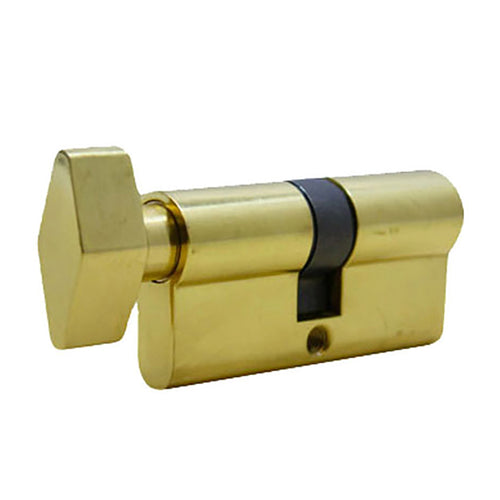 32/32 Keyed 64mm 360° Euro Profile Cylinder, Yale Y8 Key - Polished Brass - 32/32 Keyed 64mm 360° Euro Profile Cylinder, Yale Y8 Key - Polished Brass