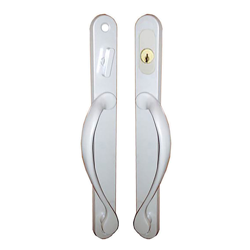 Marvin Narrow Traditional, Keyed Sliding Patio Door Handle - White - Marvin Narrow Traditional, Keyed Sliding Patio Door Handle - White