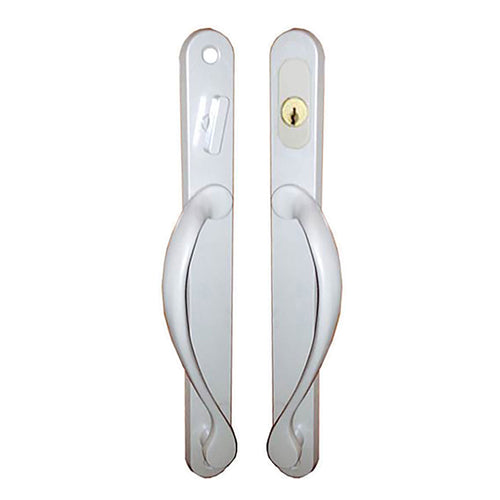 Marvin Narrow Traditional, Keyed Sliding Patio Door Handle - White - Marvin Narrow Traditional, Keyed Sliding Patio Door Handle - White