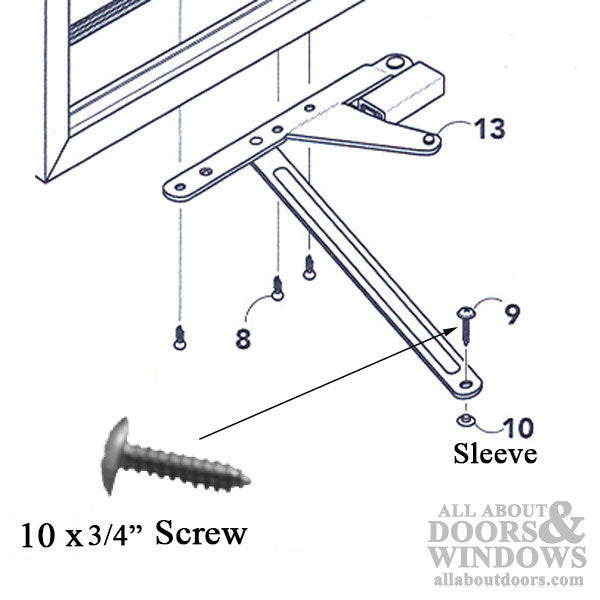Peachtree Hinge Screw, Pivot: Ariel Casement window - Peachtree Hinge Screw, Pivot: Ariel Casement window
