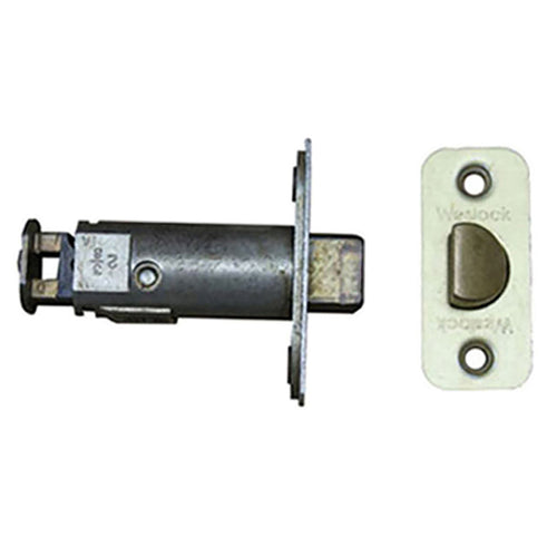 Weslock 800 Series 2-3/8 Springlatch Radius - Satin Brass - Weslock 800 Series 2-3/8 Springlatch Radius - Satin Brass