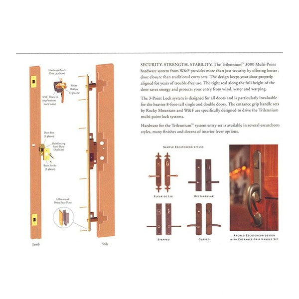 3000 Trilennium Multipoint Lock 6-8 Door Right Hand Inswing - Choose Finish - 3000 Trilennium Multipoint Lock 6-8 Door Right Hand Inswing - Choose Finish