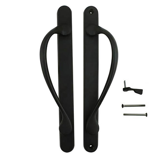 Marvin Active Non-Keyed, Narrow Sliding Door Handle, Center Thumb -  Matte Black
