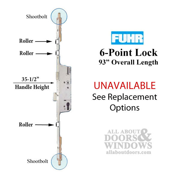 Fuhr Roller / Shoot Version, Active 6-Pt Lock, 8ft. Door - See Replacement Options - Fuhr Roller / Shoot Version, Active 6-Pt Lock, 8ft. Door - See Replacement Options