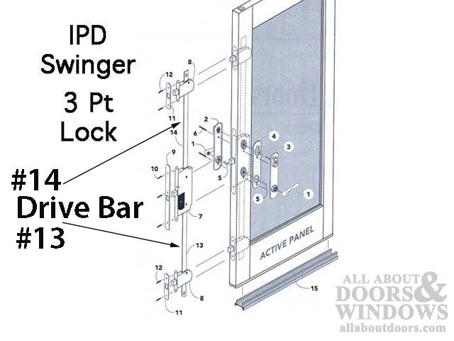 Auxillary Locking Module Drive Bar / Rod, IPD Door - Bottom - Auxillary Locking Module Drive Bar / Rod, IPD Door - Bottom