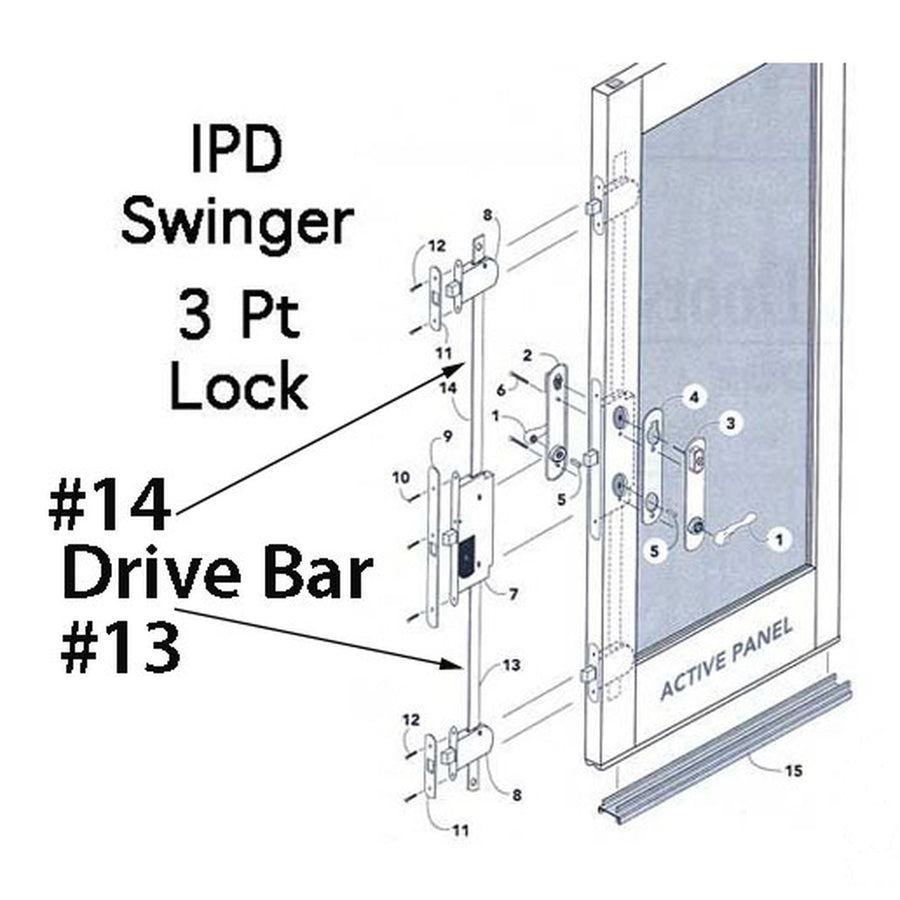 Auxillary Locking Module Drive Bar / Rod, IPD Door - Bottom - Auxillary Locking Module Drive Bar / Rod, IPD Door - Bottom