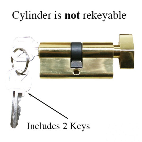 32/32 Keyed 64mm 360° Euro Profile Cylinder, Yale Y8 Key - Polished Brass - 32/32 Keyed 64mm 360° Euro Profile Cylinder, Yale Y8 Key - Polished Brass