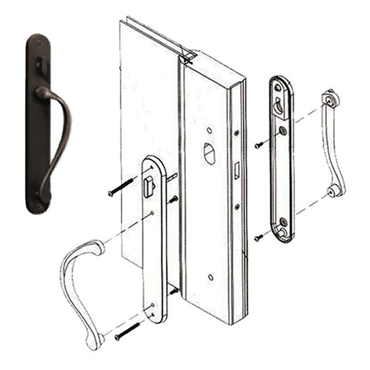 Marvin active Non-Keyed Ultimate Sliding French Door wide trim - Oil Rubbed Bronze