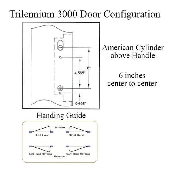 3000 Trilennium Multipoint Lock 6-8 Door Right Hand Inswing - Choose Finish - 3000 Trilennium Multipoint Lock 6-8 Door Right Hand Inswing - Choose Finish