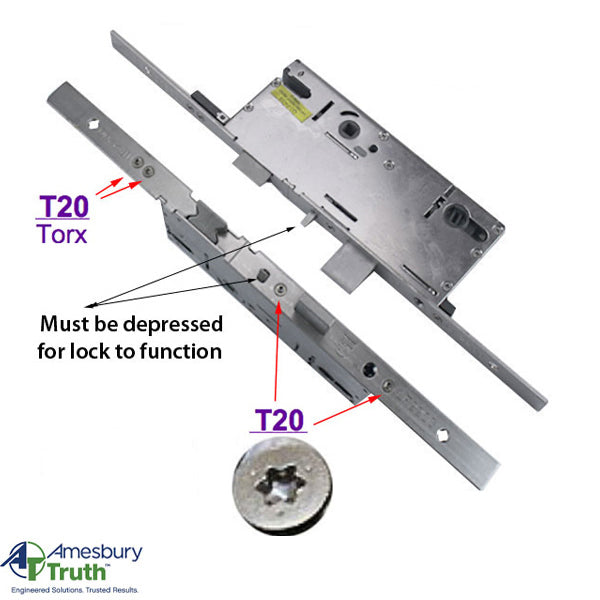 20mm P2000 Active 45/92 SPL Mortise Lock Body, American Version Gearbox - 20mm P2000 Active 45/92 SPL Mortise Lock Body, American Version Gearbox