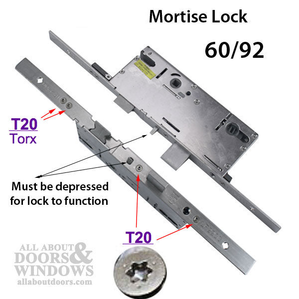 Amesbury Truth P2000 Active Single Point Mortise Lock 60/92 American Cylinder - Amesbury Truth P2000 Active Single Point Mortise Lock 60/92 American Cylinder