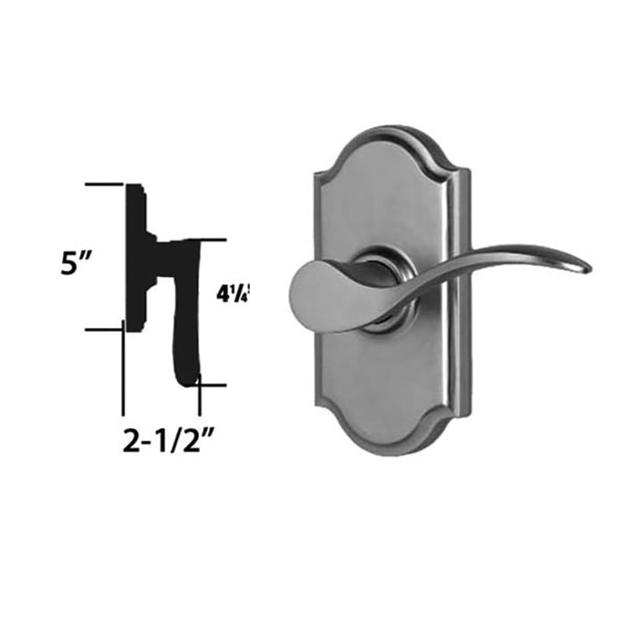 Weslock Bordeau R1700-U-P RH Passage Lever - Weathered Pewter - Weslock Bordeau R1700-U-P RH Passage Lever - Weathered Pewter