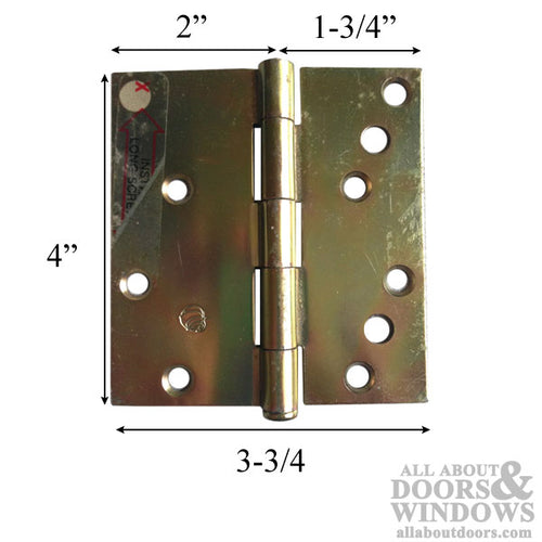 Peachtree  Dichromate Hinge 4 x 3-3/4  Square Corners - Peachtree  Dichromate Hinge 4 x 3-3/4  Square Corners