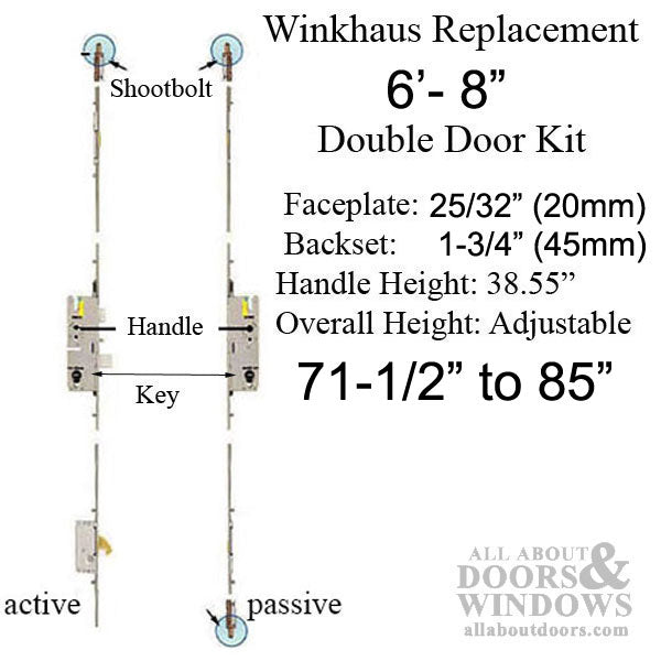 20mm Winkhaus 45/92 One Motion 71-1/2 -85