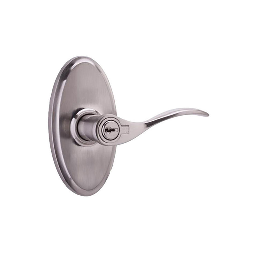 Weslock Bordeau Entry Door Lever Oval Satin Nickel Right Hand Keyed Door Handle - Weslock Bordeau Entry Door Lever Oval Satin Nickel Right Hand Keyed Door Handle