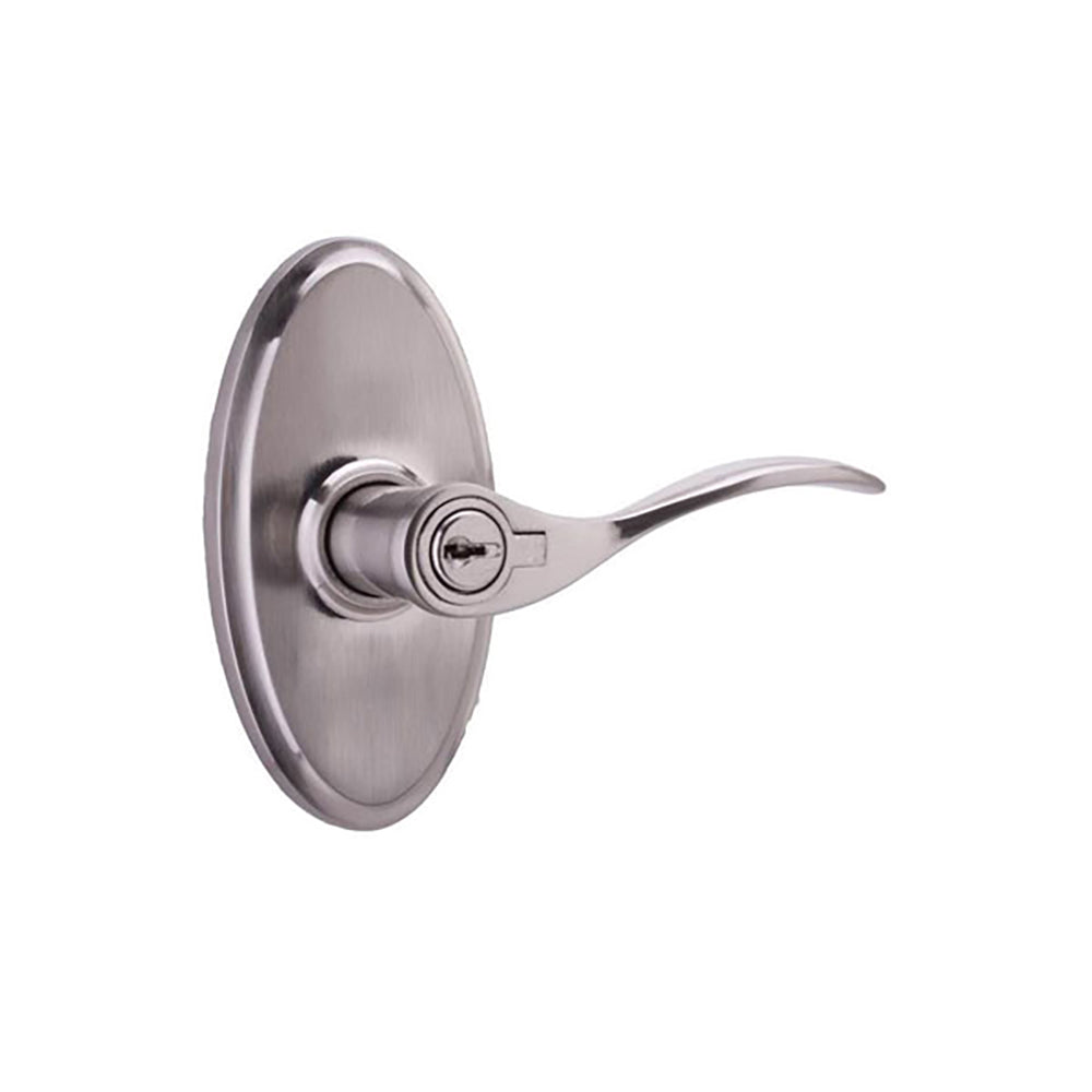 Weslock Bordeau Entry Door Lever Oval Satin Nickel Right Hand Keyed Door Handle - Weslock Bordeau Entry Door Lever Oval Satin Nickel Right Hand Keyed Door Handle