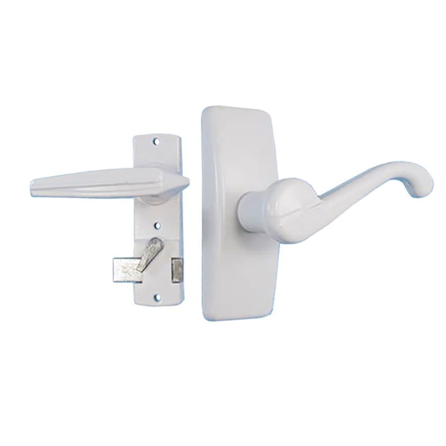 Pella Storm Door Lever Handle Set with Curved Lever - Pella Storm Door Lever Handle Set with Curved Lever