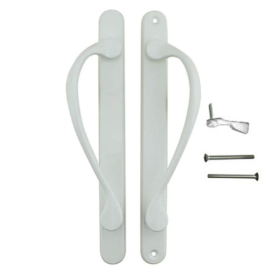 Marvin Active Non-Keyed, Narrow Sliding Door Handle, Center Thumb -  White