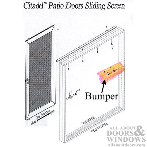 Peachtree Screen Bumper Kit, IPD Citadel Patio Door - Tan - Peachtree Screen Bumper Kit, IPD Citadel Patio Door - Tan