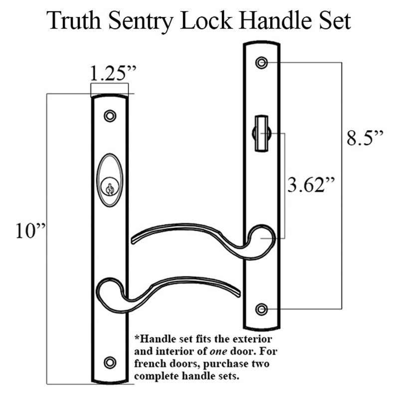 Truth Sentry Lock Handle Set, Traditional, Decorative finish over Brass, PVD Brass - Truth Sentry Lock Handle Set, Traditional, Decorative finish over Brass, PVD Brass