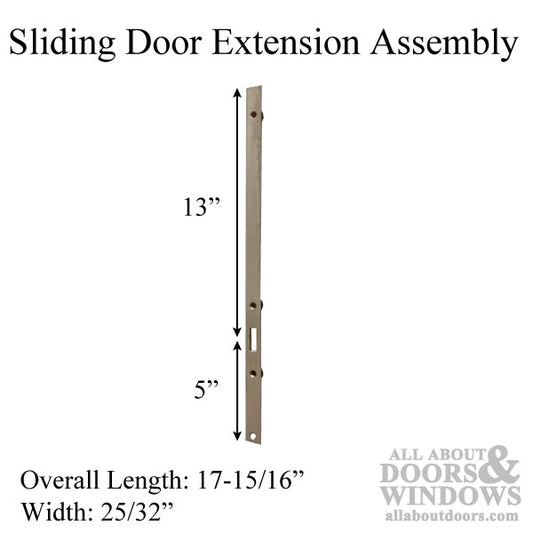 Sliding Door Extension Assembly for 3 point lock, 17.964"
