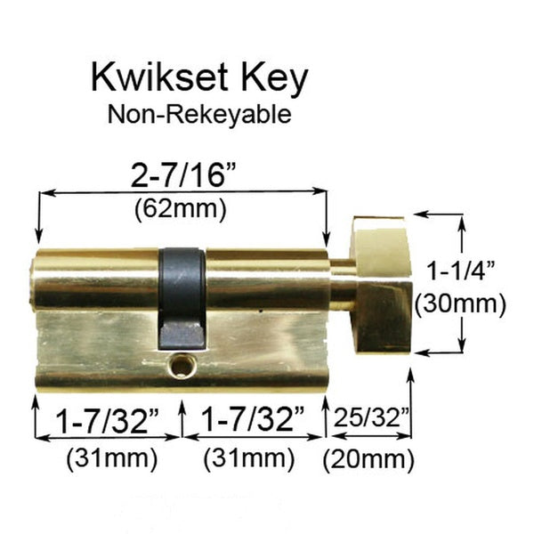 32/32 Keyed 64mm 360° Euro Profile Cylinder, Yale Y8 Key - Polished Brass - 32/32 Keyed 64mm 360° Euro Profile Cylinder, Yale Y8 Key - Polished Brass