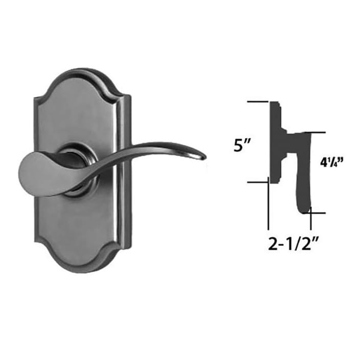 Weslock Bordeau Privacy Door Lever Weathered Pewter Right Handed Privacy Handle - Weslock Bordeau Privacy Door Lever Weathered Pewter Right Handed Privacy Handle