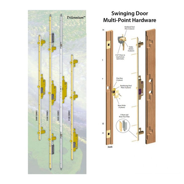 3000 Trilennium Multipoint Lock 6-8 Door Right Hand Inswing - Choose Finish - 3000 Trilennium Multipoint Lock 6-8 Door Right Hand Inswing - Choose Finish
