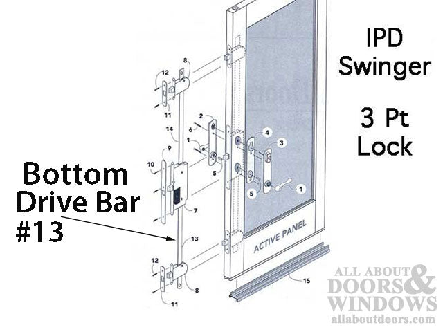 Auxillary Locking Module Drive Bar / Rod, IPD Door - Bottom - Auxillary Locking Module Drive Bar / Rod, IPD Door - Bottom