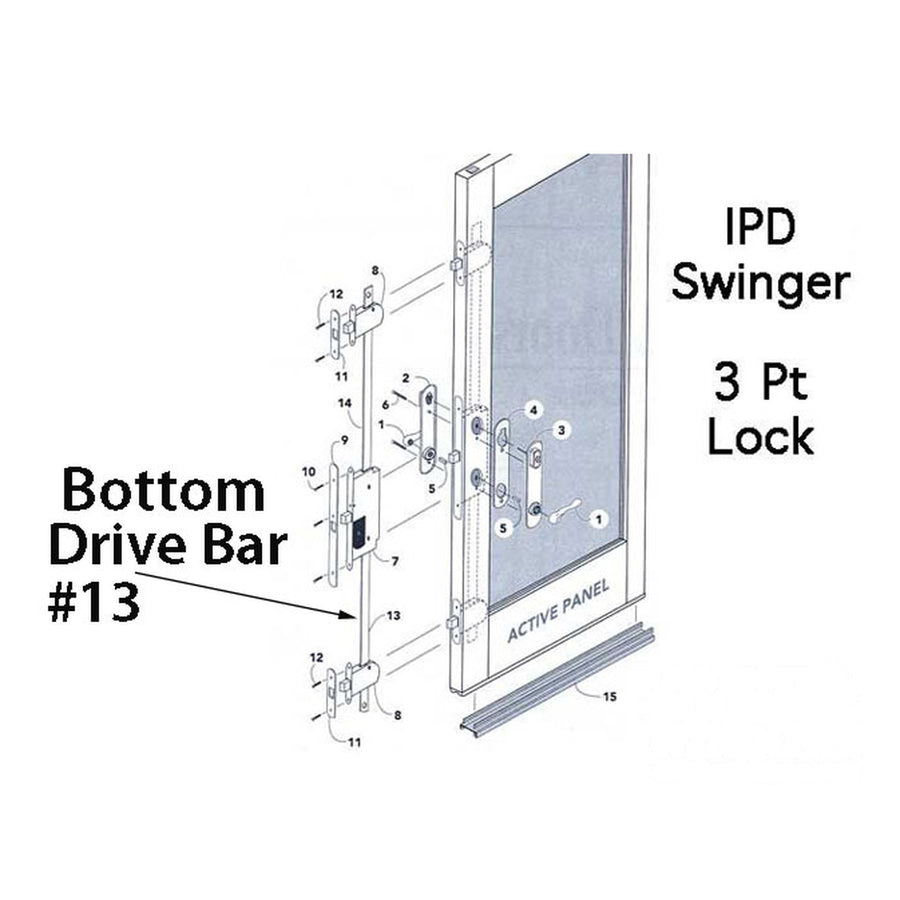 Auxillary Locking Module Drive Bar / Rod, IPD Door - Bottom - Auxillary Locking Module Drive Bar / Rod, IPD Door - Bottom