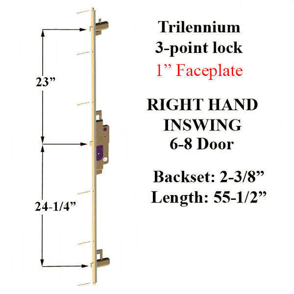 3000 Trilennium Multipoint Lock 6-8 Door Right Hand Inswing - Choose Finish - 3000 Trilennium Multipoint Lock 6-8 Door Right Hand Inswing - Choose Finish
