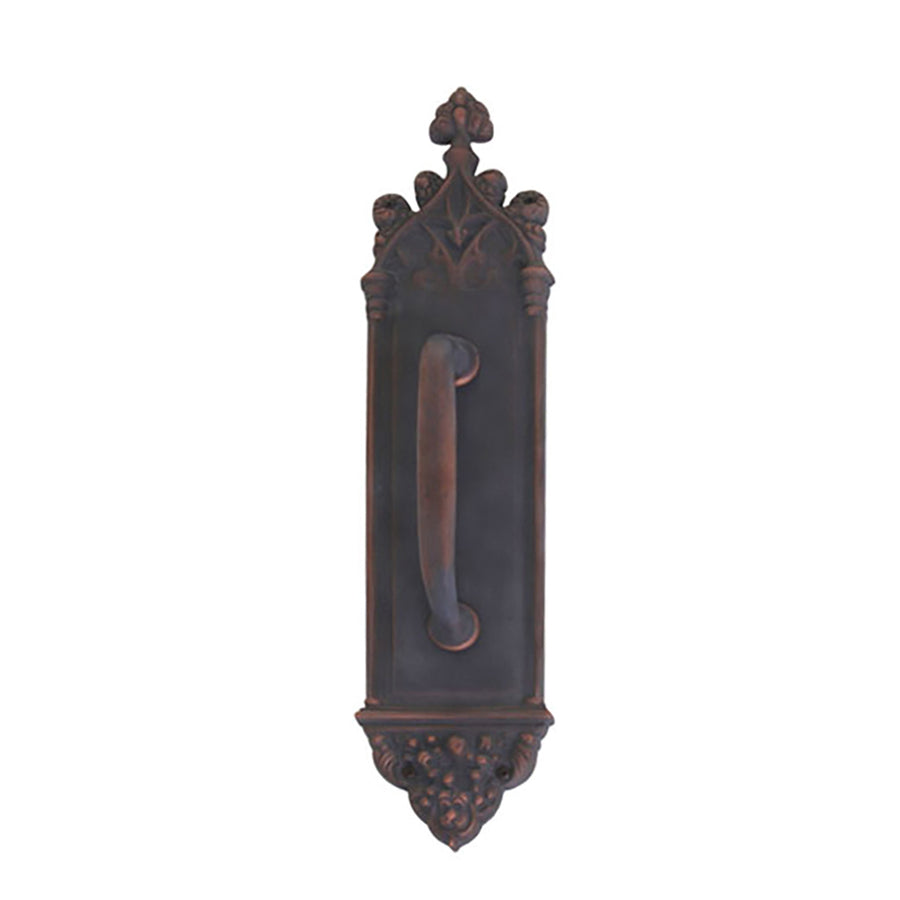 Gothic Pull Plate with Colonial Revival Pull 3-3/8