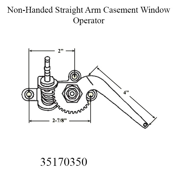 Peachtree Ariel Casement Window Non-Handed Straight Arm Operator - Black - Peachtree Ariel Casement Window Non-Handed Straight Arm Operator - Black