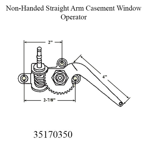 Peachtree Ariel Casement Window Non-Handed Straight Arm Operator - Black - Peachtree Ariel Casement Window Non-Handed Straight Arm Operator - Black