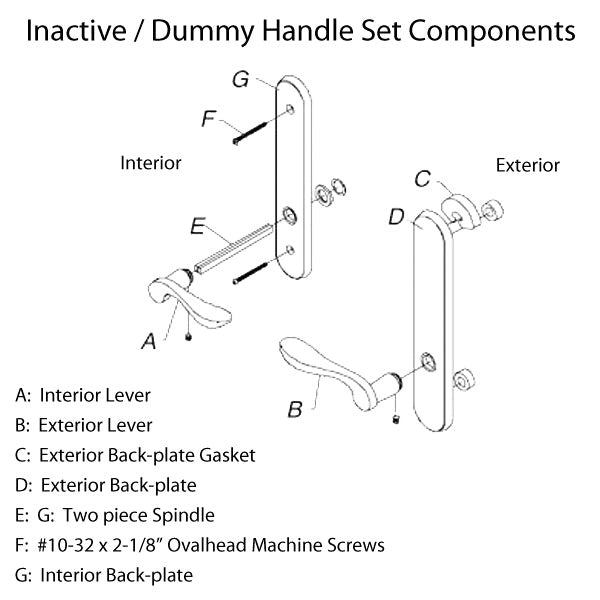 Marvin Inactive / Dummy Trim for Passive door  - PVD Brass - Marvin Inactive / Dummy Trim for Passive door  - PVD Brass