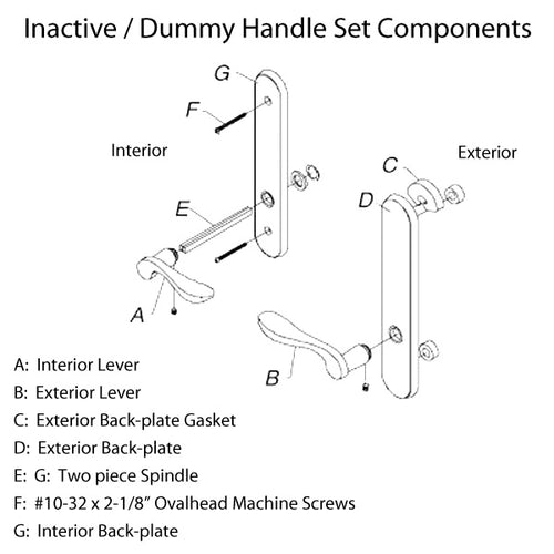 Marvin Inactive / Dummy Trim for Passive door  - PVD Brass - Marvin Inactive / Dummy Trim for Passive door  - PVD Brass